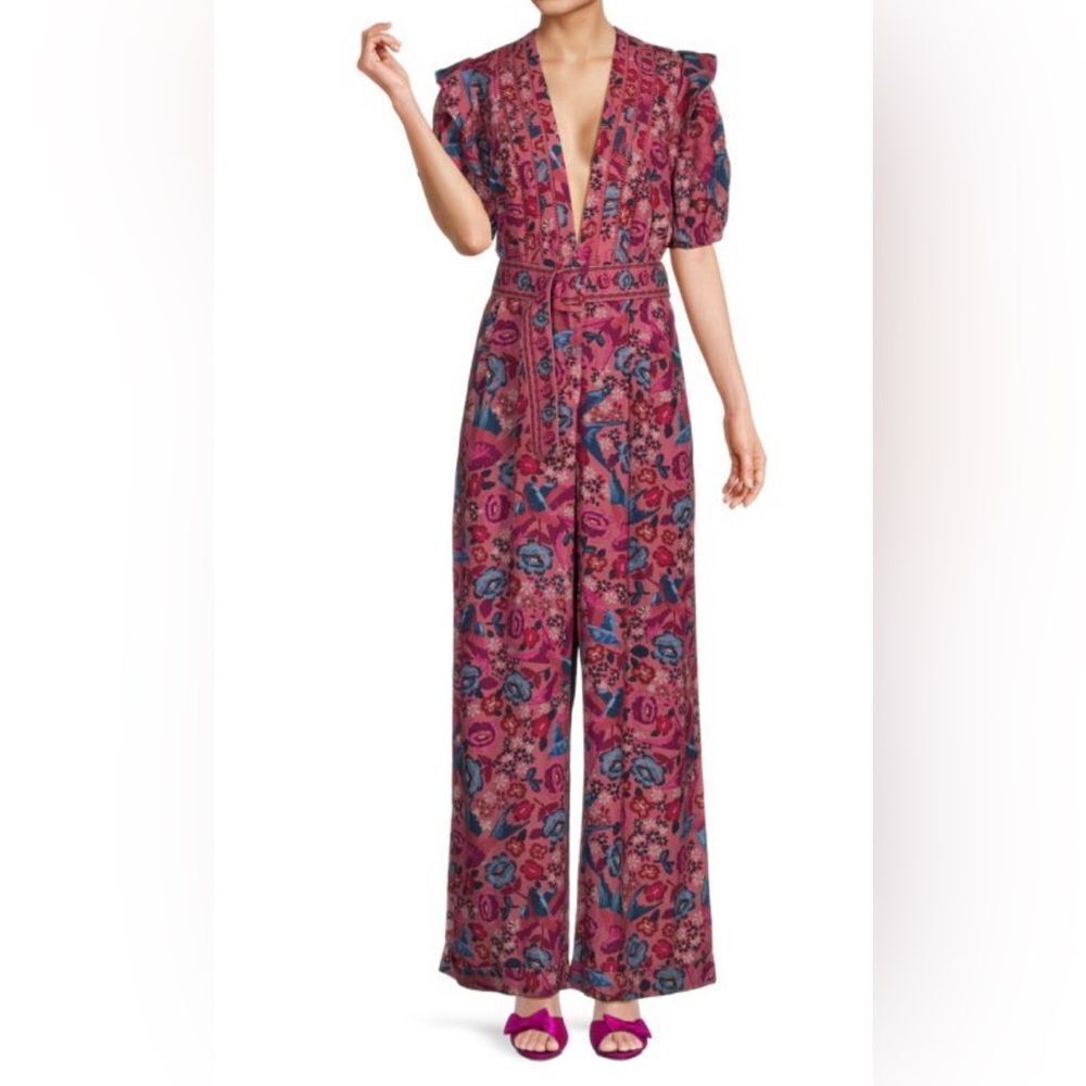 Farm Rio NWT no belt floral jumpsuit sz S